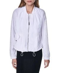 DKNY - Logo Trim Nylon Bomber Jacket - Lyst