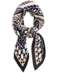 Echo - Pleated Dots On Dots Diamond Silk Scarf - Lyst
