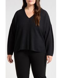 Eileen Fisher - Organic Linen & Organic Cotton V-Neck Sweater - Lyst