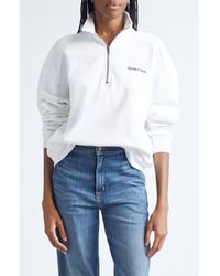 Sporty & Rich - Eden Crest Quarter-Zip Cotton Fleece Sweatshirt - Lyst