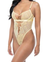 Oh La La Cheri - Pilar Embroidered Mesh Underwire Teddy - Lyst
