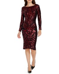 Dress the Population - Emery Sequin Long Sleeve Cocktail Dress - Lyst