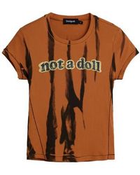 Desigual - Not A Doll Cotton Graphic T-Shirt - Lyst