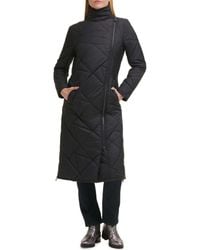 Karl Lagerfeld - Quilted Asymmetric Midi Coat - Lyst