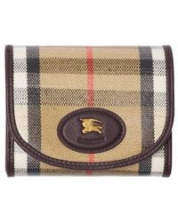 Burberry - Highlands Coated Canvas Compact Wallet - Lyst