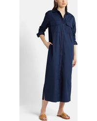 Nordstrom - Two-pocket Long Sleeve Cotton Shirtdress - Lyst