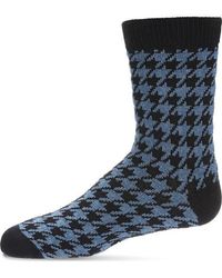 Memoi - Houndstooth Crew Sock - Lyst