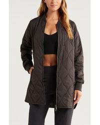 Zella - Skyline Longline Quilted Jacket - Lyst