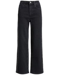 FRAME - Le Sleek Studded Straight Leg Jeans - Lyst