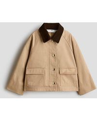 H&M - Utility Jacket With Corduroy Collar - Lyst