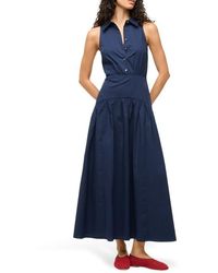 STAUD - Romy Sleeveless Maxi Shirtdress - Lyst