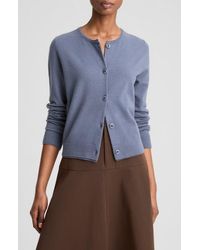 Vince - Scallop Trim Button Front Cardigan - Lyst