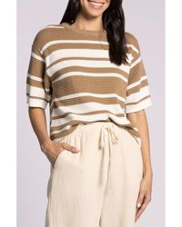 Thread & Supply - Viola Stripe Short Sleeve Cotton Sweater - Lyst