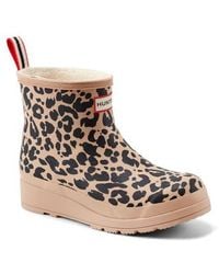 HUNTER - Play Short Faux Shearling Lined Waterproof Rain Boot - Lyst