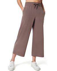 Spanx - Spanx Out Of Office Elastic Waist Crop Wide Leg Pants - Lyst