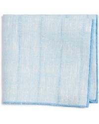 CLIFTON WILSON - Stripe Linen Pocket Square - Lyst