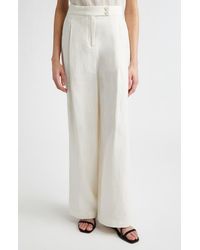 Eleventy - Pleated Straight Leg Linen Blend Trousers - Lyst