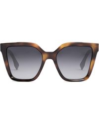Fendi - The Lettering 55mm Geometric Sunglasses - Lyst