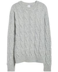 Eleventy - Wool Mouliné Cable Knit Sweater - Lyst