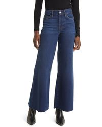 FRAME - Le Palazzo Raw Hem Ankle Wide Leg Jeans - Lyst