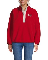 Lands' End - Snap Neck Fleece Pullover - Lyst