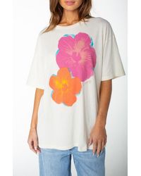 Roxy - Flower Glow Oversize Cotton Graphic T-Shirt - Lyst