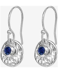 Dower & Hall - Hammered Disc & Sapphire Array Earrings - Lyst