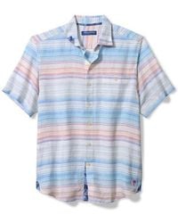 Tommy Bahama - Sand Sicily Stripe Short Sleeve Linen Blend Button-Up Shirt - Lyst