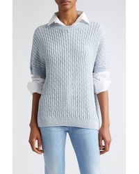 Eleventy - Textured Open Stitch Sweater - Lyst
