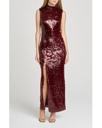 Wayf - Ivy Sequin Mock Neck Sleeveless Sheath Cocktail Dress - Lyst