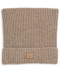 Acne Studios - Logo Patch Square Wool & Yak Hair Rib Beanie - Lyst