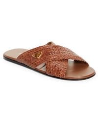 Prada - Woven Slide Sandal - Lyst