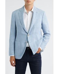 Canali - Kei Trim Fit Plaid Slub Linen & Wool Sport Coat - Lyst