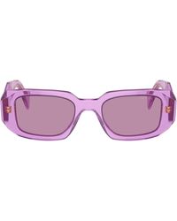 Prada - 51mm Mirrored Rectangular Sunglasses - Lyst
