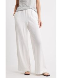 Caslon - Wide Leg Pull-On Linen Blend Pants - Lyst