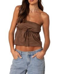 Edikted - Reva Strapless Cotton Crop Top - Lyst