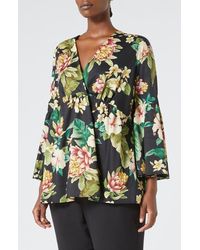 Marina Rinaldi - Barbano Cotton Satin Peplum Top - Lyst