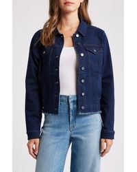 NIC+ZOE - Essential Fray Hem Denim Jacket - Lyst