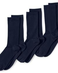 Lands' End - 3-Pack Everyday Basic Crew Socks - Lyst