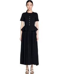 Sandro - Peplum Knit Maxi Dress - Lyst