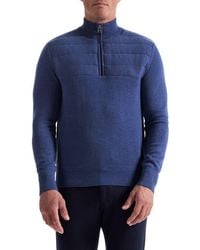 Bugatchi - Merino Wool Quarter Zip Polo Sweater - Lyst