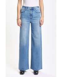 DAZE - Far Out High Waist Raw Hem Wide Leg Jeans - Lyst