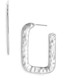 Open Edit - Watery Rectangular Hoop Earrings - Lyst