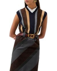 Versace - Gender Inclusive Mixed Media Patchwork Sweater Vest - Lyst