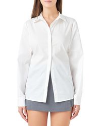 Endless Rose - Elastic Back Detail Cotton Blend Button-Up Shirt - Lyst