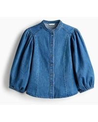 H&M - Denim Blouse - Lyst