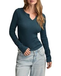 Lucky Brand - Cutwork Detail Cotton Rib Top - Lyst