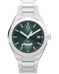 Timex - Q Continental Gmt 39Mm Stainless Steel Bracelet Watch - Lyst