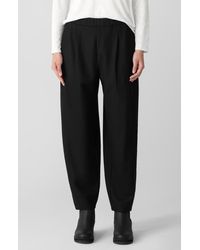 Eileen Fisher - Pleated Wool Lantern Ankle Pants - Lyst