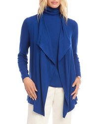Karen Kane - Rib Draped Open Front Cardigan - Lyst